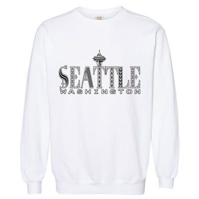 Seattle Washington Pacific Northwest Space Needle Keepsake Cool Gift Garment-Dyed Sweatshirt