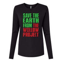 Stop Willow Project, save the earth from the Willow Project Womens Cotton Relaxed Long Sleeve T-Shirt