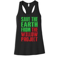 Stop Willow Project, save the earth from the Willow Project Women's Racerback Tank