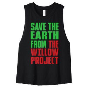 Stop Willow Project, save the earth from the Willow Project Women's Racerback Cropped Tank