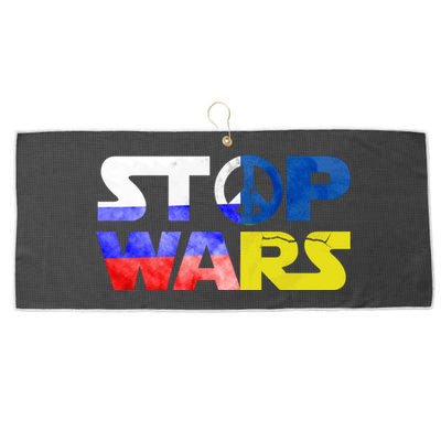 Stop Wars Peace Large Microfiber Waffle Golf Towel