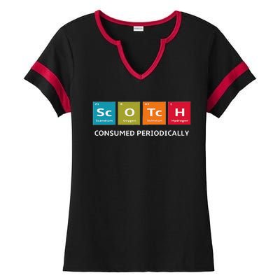 Scotch Whiskey Periodic Table Of Elements Ladies Halftime Notch Neck Tee