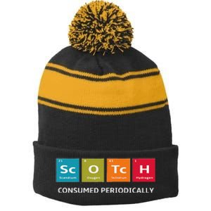 Scotch Whiskey Periodic Table Of Elements Stripe Pom Pom Beanie