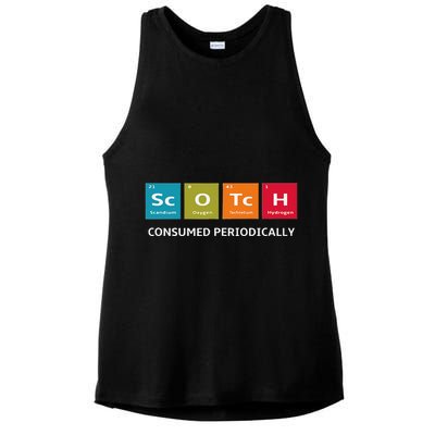 Scotch Whiskey Periodic Table Of Elements Ladies PosiCharge Tri-Blend Wicking Tank