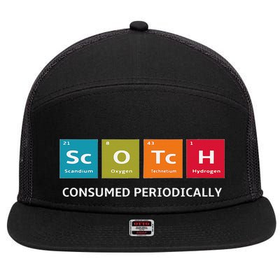 Scotch Whiskey Periodic Table Of Elements 7 Panel Mesh Trucker Snapback Hat