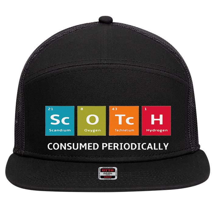 Scotch Whiskey Periodic Table Of Elements 7 Panel Mesh Trucker Snapback Hat