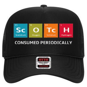 Scotch Whiskey Periodic Table Of Elements High Crown Mesh Back Trucker Hat