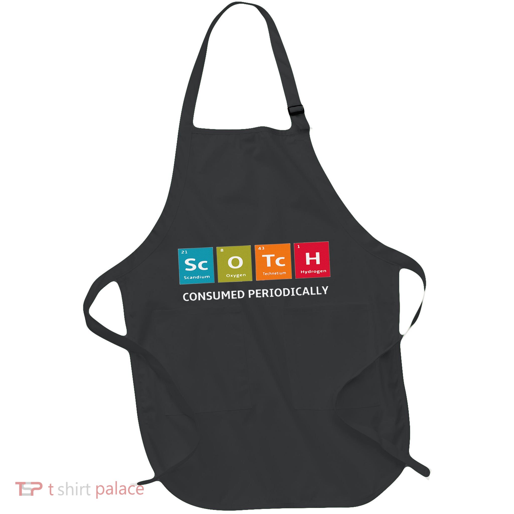 Scotch Whiskey Periodic Table Of Elements Full-Length Apron With Pockets