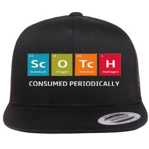 Scotch Whiskey Periodic Table Of Elements Flat Bill Trucker Hat