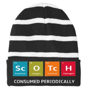 Scotch Whiskey Periodic Table Of Elements Striped Beanie with Solid Band