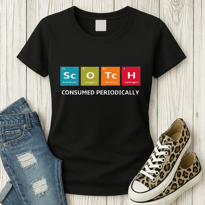 Scotch Whiskey Periodic Table Of Elements Womens T-Shirt