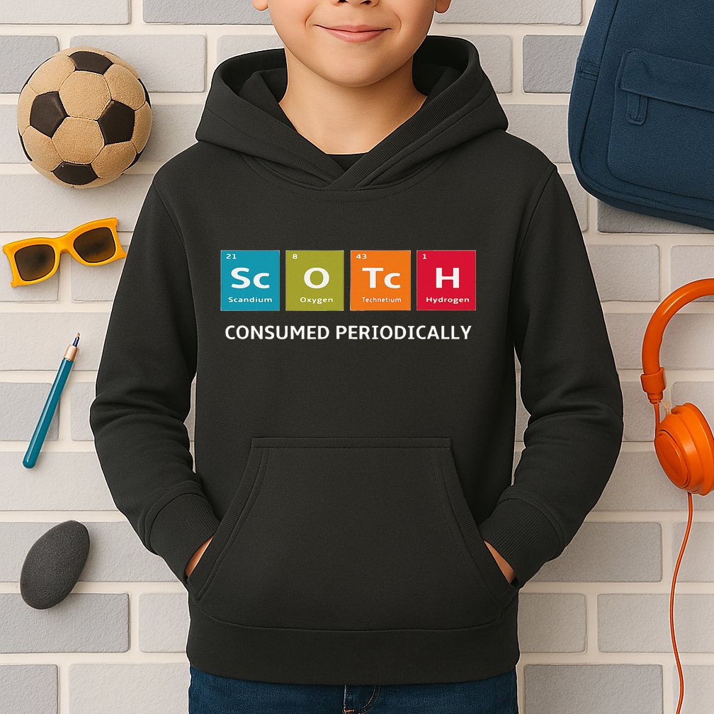 Scotch Whiskey Periodic Table Of Elements Kids Hoodie