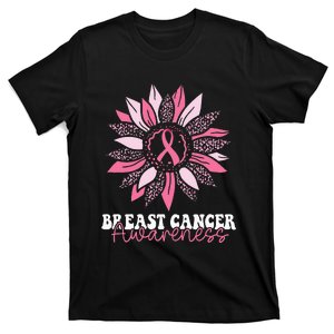 Sunflower Wear Pink Breast Cancer Awareness Warrior T-Shirt