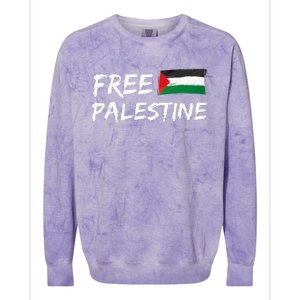 Stand With Palestine Free Palestine Peace Love Flag Colorblast Crewneck Sweatshirt