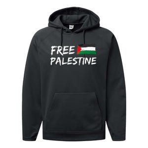 Stand With Palestine Free Palestine Peace Love Flag Performance Fleece Hoodie