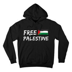 Stand With Palestine Free Palestine Peace Love Flag Tall Hoodie