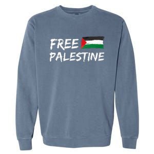 Stand With Palestine Free Palestine Peace Love Flag Garment-Dyed Sweatshirt