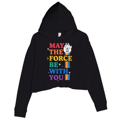 Star Wars Pride May The Force Be With You Rainbow Falcon Crop Fleece Hoodie