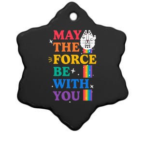 Star Wars Pride May The Force Be With You Rainbow Falcon Ceramic Star Ornament