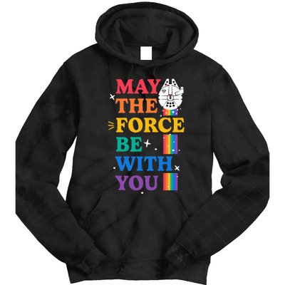 Star Wars Pride May The Force Be With You Rainbow Falcon Tie Dye Hoodie