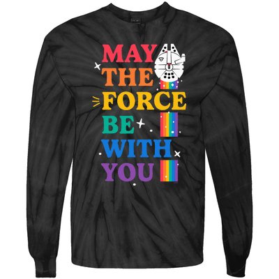 Star Wars Pride May The Force Be With You Rainbow Falcon Tie-Dye Long Sleeve Shirt