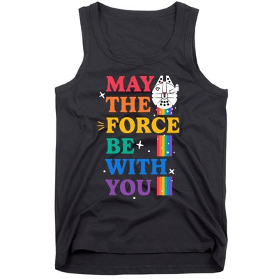 Star Wars Pride May The Force Be With You Rainbow Falcon Tank Top