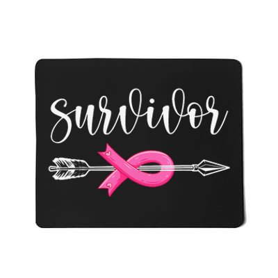 Survivor Warrior Pink Breast Cancer Ribbon Breast Cancer Mousepad