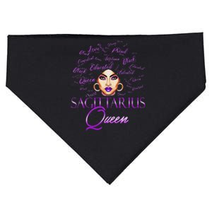 Sagittarius Wo Purple Queen Black Zodiac Birthday USA-Made Doggie Bandana