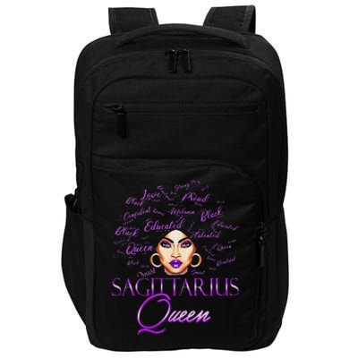 Sagittarius Wo Purple Queen Black Zodiac Birthday Impact Tech Backpack