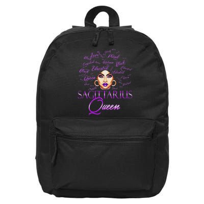 Sagittarius Wo Purple Queen Black Zodiac Birthday 16 in Basic Backpack