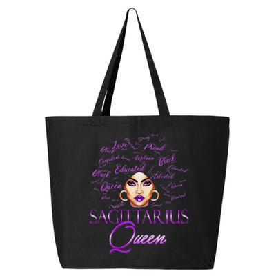 Sagittarius Wo Purple Queen Black Zodiac Birthday 25L Jumbo Tote