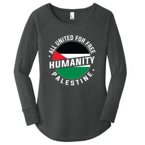 Stand With Palestine Free Palestine Peace Love Flag Women's Perfect Tri Tunic Long Sleeve Shirt