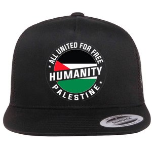 Stand With Palestine Free Palestine Peace Love Flag Flat Bill Trucker Hat