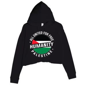 Stand With Palestine Free Palestine Peace Love Flag Crop Fleece Hoodie