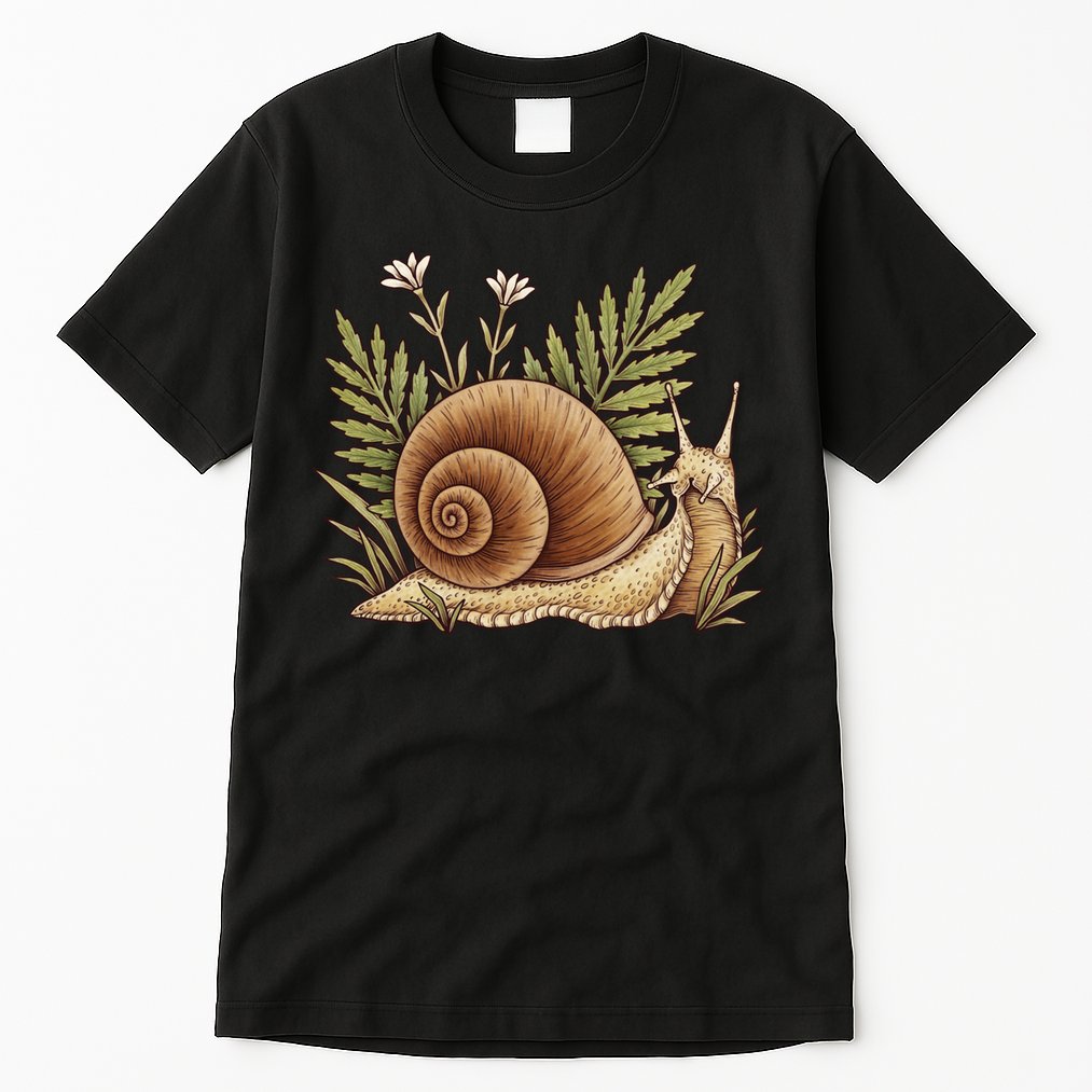 Snail With Plants Tall T-Shirt