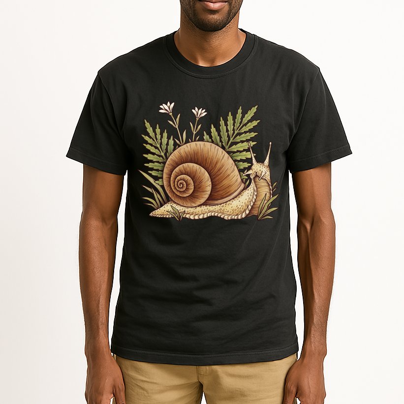 Snail With Plants Tall T-Shirt