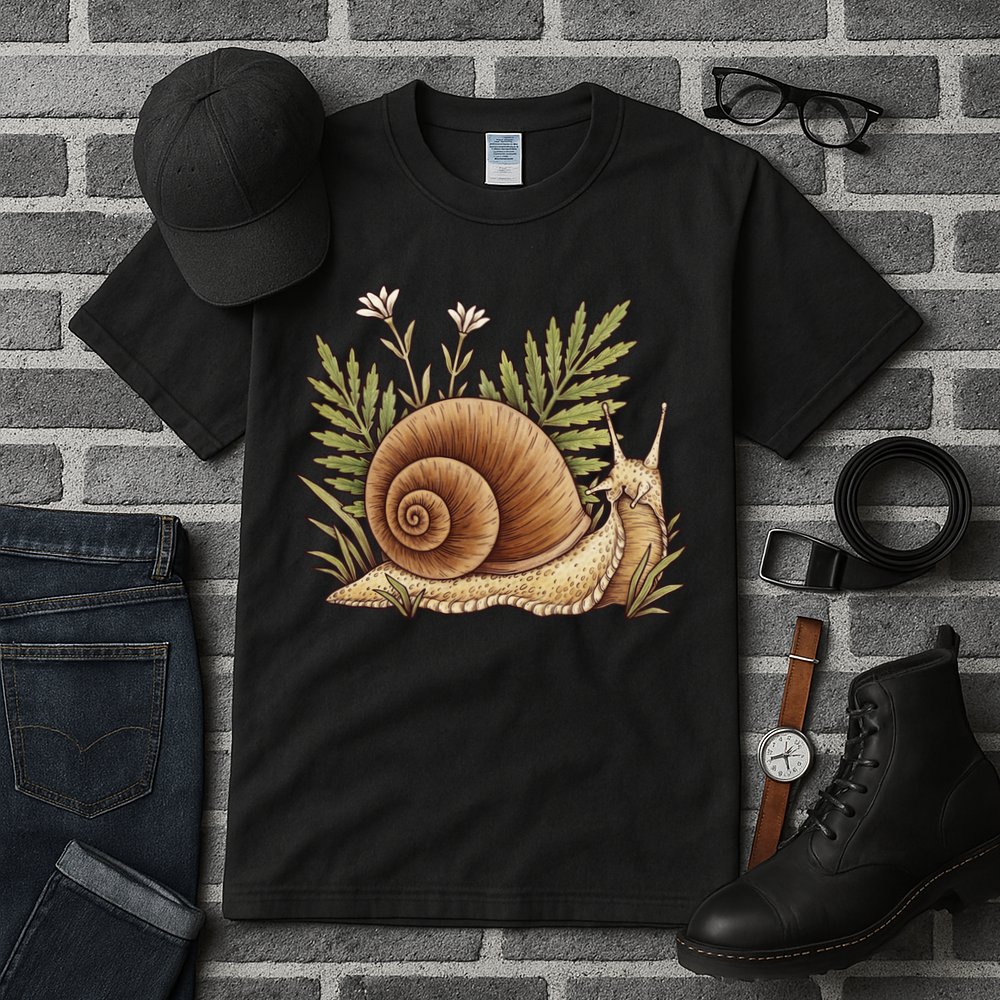 Snail With Plants Tall T-Shirt