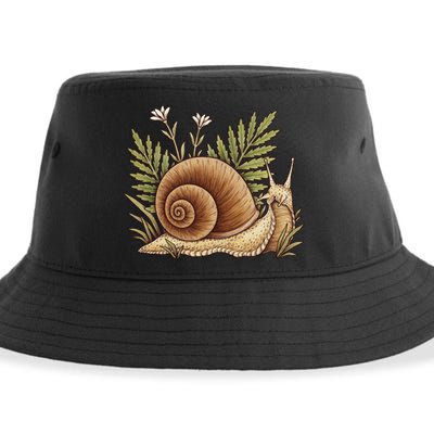 Snail With Plants Sustainable Bucket Hat