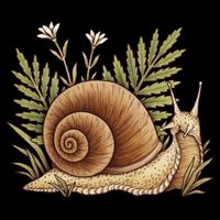 Snail With Plants Sustainable Bucket Hat