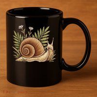 Snail With Plants 11oz C Handle Ceramic Mug
