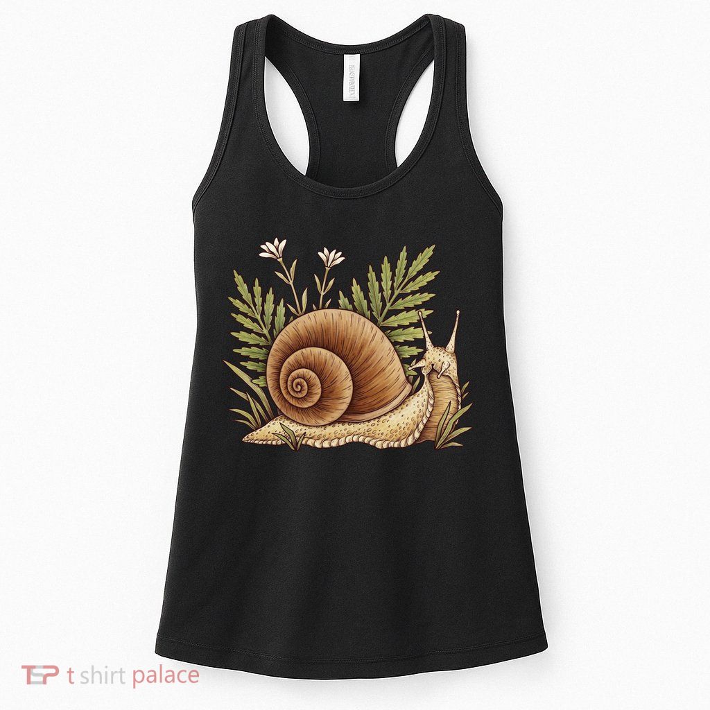 Snail With Plants Womens Tank Top