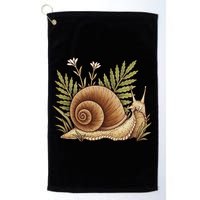 Snail With Plants Golf Towel