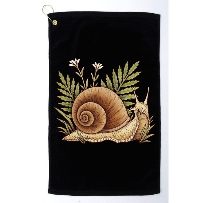 Snail With Plants Golf Towel