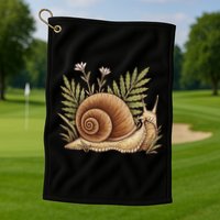 Snail With Plants Golf Towel