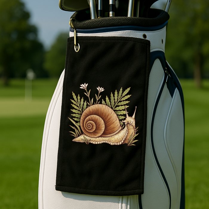 Snail With Plants Golf Towel