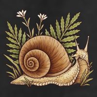 Snail With Plants Golf Towel
