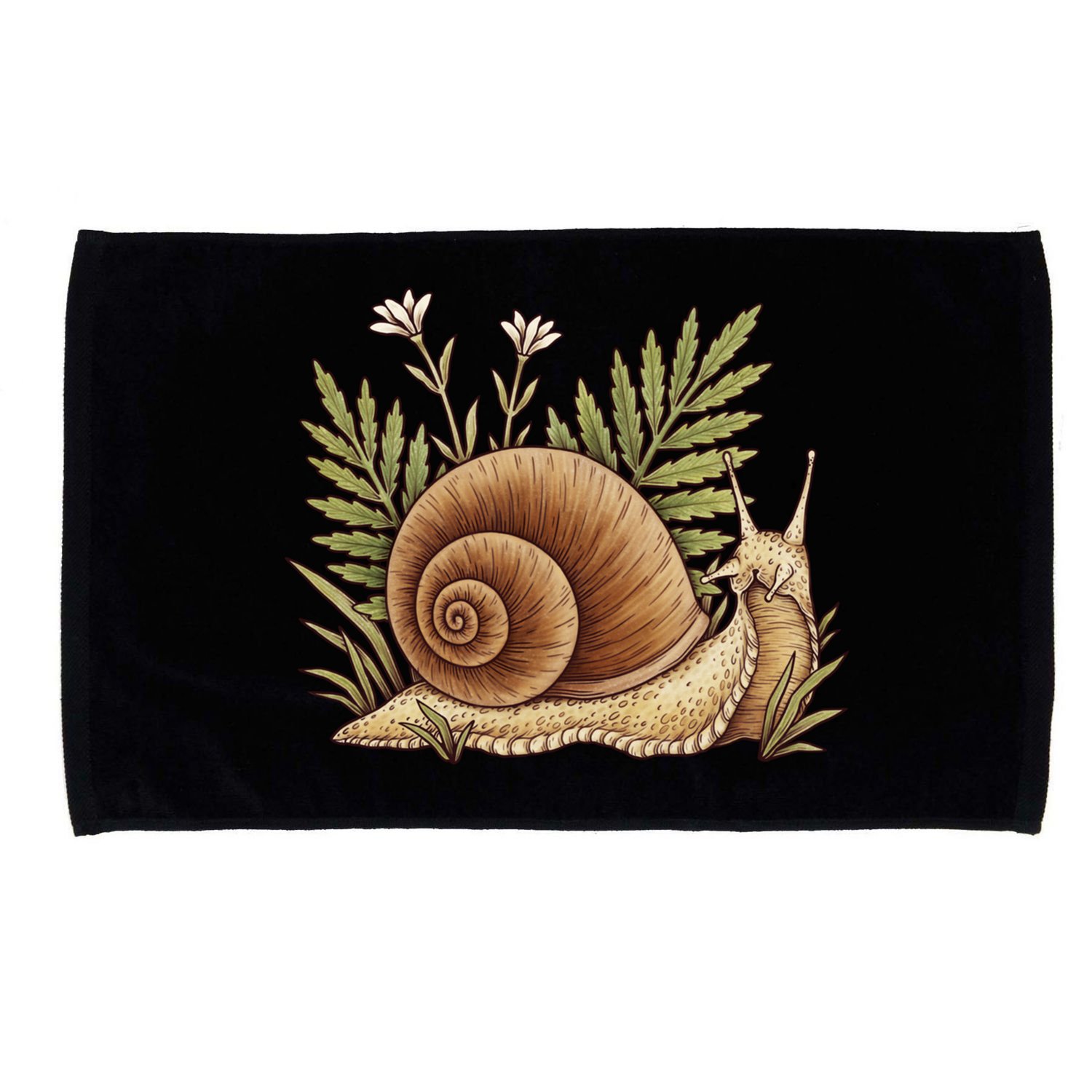 Snail With Plants Microfiber Hand Towel