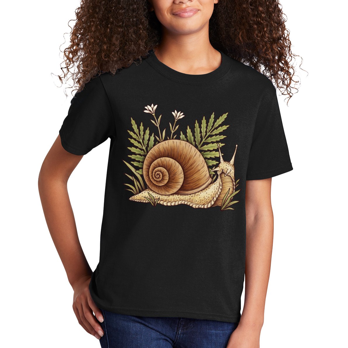 Snail With Plants Kids T-Shirt