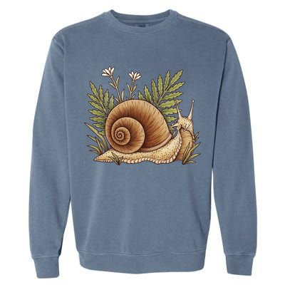 Snail With Plants Garment-Dyed Sweatshirt