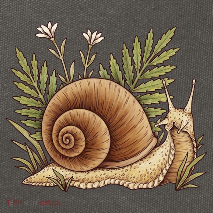 Snail With Plants Cotton Canvas Backpack